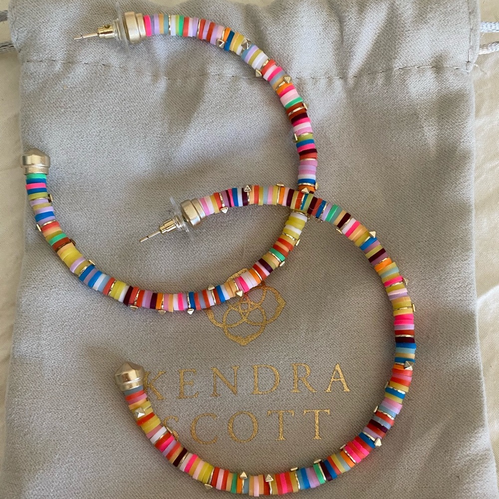 Kendra Scott Large Reece Hoops, multi colored